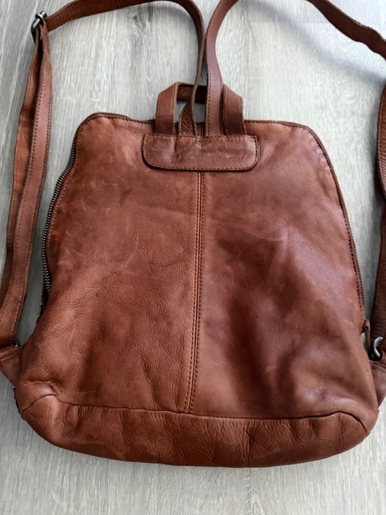 Vilenca Holland Anthropologie Leather Woven Cognac Bag/BackPack Travel main image 4